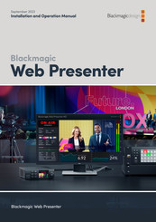 Blackmagic Design Web Presenter Manuel D'installation Et D'utilisation