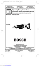 Bosch 1634VS Consignes De Fonctionnement/Sécurité