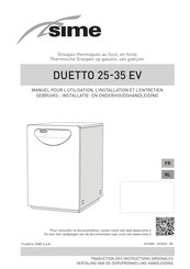 Sime DUETTO 25 EV Manuel Pour L'utilisation, L'installation Et L'entretien