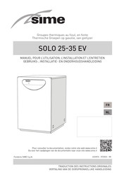 Sime SOLO 25 EV Manuel Pour L'utilisation, L'installation Et L'entretien