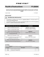 PREVOST FI-20004 Feuille D'instructions