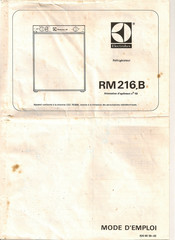 Electrolux RM216B Mode D'emploi