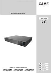 CAME XDHD2704H Manuel De Configuration Et D'utilisation