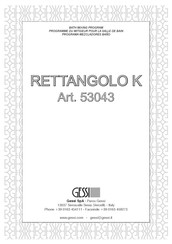 Gessi RETTANGOLO K 53043 Instructions D'installation