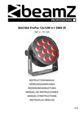 Beamz BAC504 ProPar 12x12W 4-1 DMX IR Manuel D'instructions