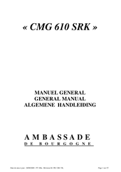 Ambassade de Bourgogne CMG 610 SRK Manuel General