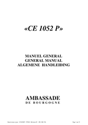 Ambassade de Bourgogne CE 1052 P Manuel General