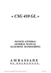 Ambassade de Bourgogne CSG 410 GL Manuel General