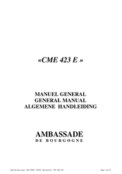 Ambassade de Bourgogne CME 423 E Manuel General