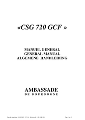 Ambassade de Bourgogne CSG 720 GCF Manuel General