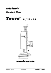 Taurox Tauro 83 Mode D'emploi