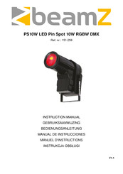 Beamz PS10W LED Pin Spot 10W RGBW DMX Manuel D'instructions