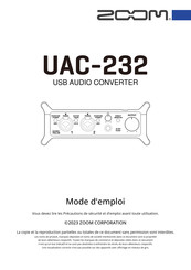 Zoom UAC-232 Mode D'emploi