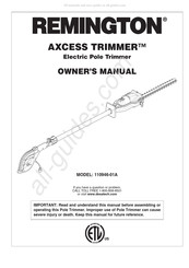Remington AXCESS TRIMMER 110946-01A Manuel Du Propriétaire