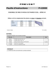 PREVOST H3 Serie Feuille D'instructions