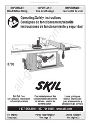 Skil 3700 Consignes De Fonctionnement/Sécurité