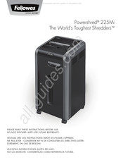 Fellowes Powershred 225Mi Mode D'emploi