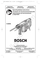 Bosch 11239VS Consignes De Fonctionnement/Sécurité