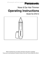 Panasonic ER412 Manuel D'instructions