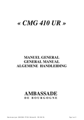 Ambassade de Bourgogne CMG 410 UR Manuel General