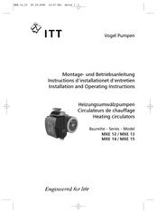 ITT Vogel Pumpen MXE 15 Instructions D'installation Et D'entretien