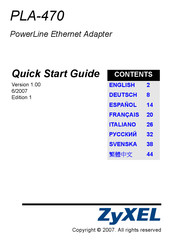 Zyxel PLA470 Serie Guide De Démarrage Rapide