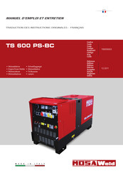 MOSA Weld TS 600 PS-BC Manuel D'emploi Et Entretien