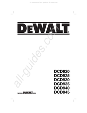 DeWalt DCD930 Traduction De La Notice D'instructions Originale