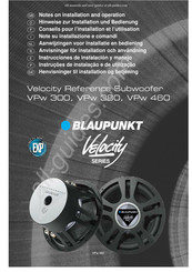 Blaupunkt Velocity VPw 380 Conseils Pour L'installation Et L'utilisation