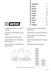 Vetus BOW230 Serie Instructions Et Recommandations Pour L'installation