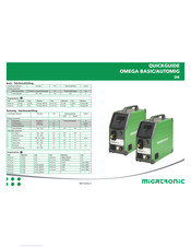 Migatronic OMEGA BASIC Guide Rapide