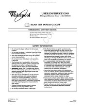 Whirlpool 3LCED9100 Instructions D'utilisation