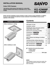 Sanyo VCC-XZ600P Manuel D'installation