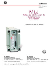 GE Multilin MLJ Mode D'emploi