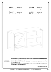 Walker Edison W44BD1DRO Instructions De Montage