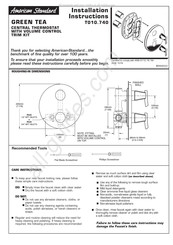 American Standard GREEN TEA T010.740 Instructions D'installation