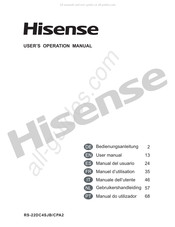 Hisense RS-22DC4SJB/CPA2 Manuel D'utilisation