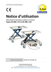 R. Beck Maschinenbau AH Notice D'utilisation