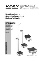 KERN MPN 200K-1PM Notice D'utilisation