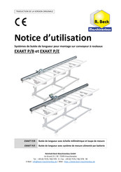 R. Beck Maschinenbau EXAKT P/E Notice D'utilisation