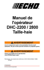Echo DHC-2800 Manuel De L'opérateur