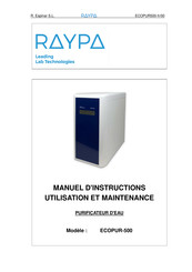 Raypa ECOPUR-500 Manuel D'instructions