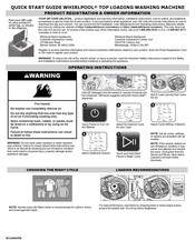 Whirlpool WTW5057LW Guide De Démarrage Rapide