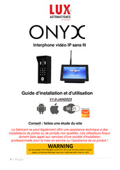 AES global LUX Automatismes ONYX Guide D'installation Et D'utilisation