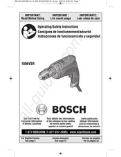 Bosch 1006VSR Consignes De Fonctionnement/Sécurité