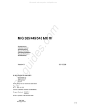 Migatronic MIG 445 C MK III Manuel D'instruction