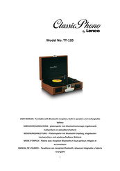 LENCO Classic Phono TT-120 Mode D'emploi