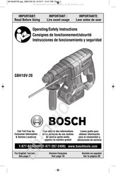 Bosch GBH 18V-20 Professional Consignes De Fonctionnement/Sécurité