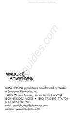 Walker Ameriphone ALERTMASTER AM-RX2 Mode D'emploi