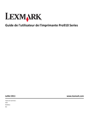 Lexmark Pro910 Série Guide De L'utilisateur